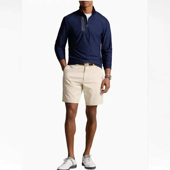 NWT RLX Ralph Lauren Knit Jacquard French Navy Camo Mens Golf Half Zip - Picture 3 of 8